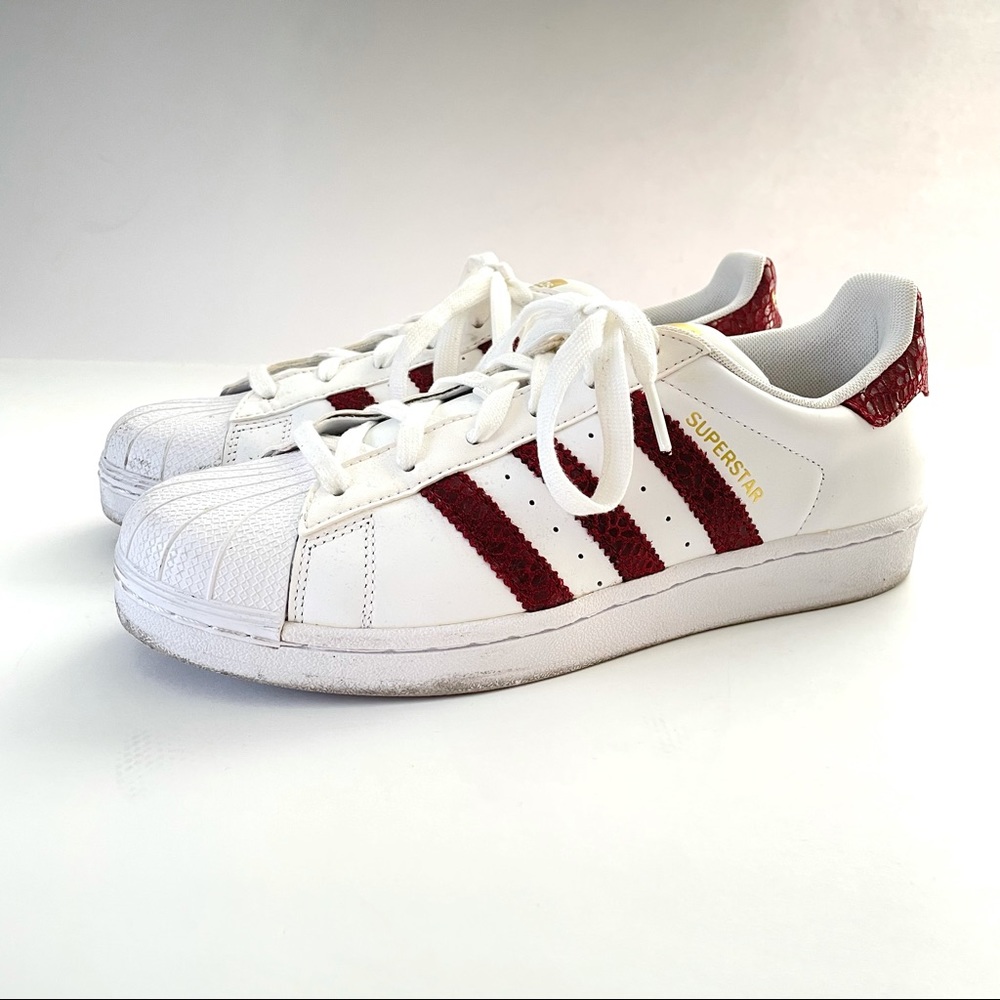 • SOLD on eBay• Adidas Originals Superstar White Burgundy Size 8